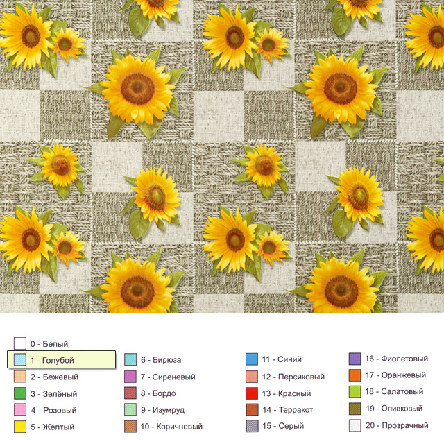Клеенка на тканевой основе Колорит Арт. 434-1 1,25+-5см *25м