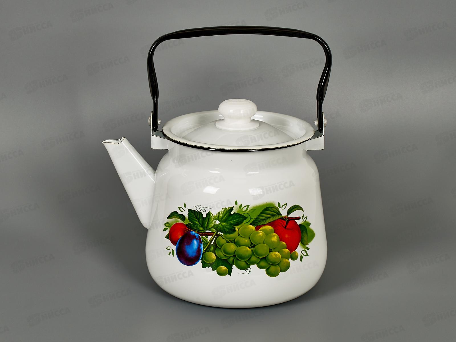 Чайник 3,5л декорированный Дар лета белый с кнопкой С2716.3*63