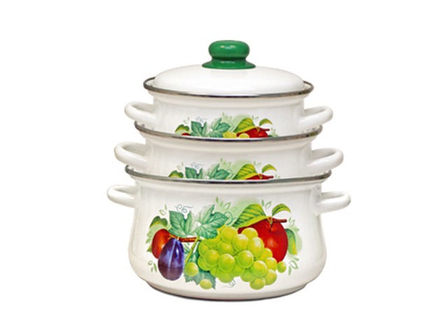 Набор кастрюль с элементом "тор" АССОРТИ 7-317/4 (2л,3л,4л) *1