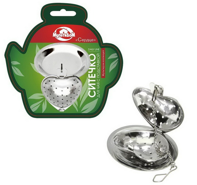 Ситечко для чая "Сердце" с подставкой AN11-59 *12