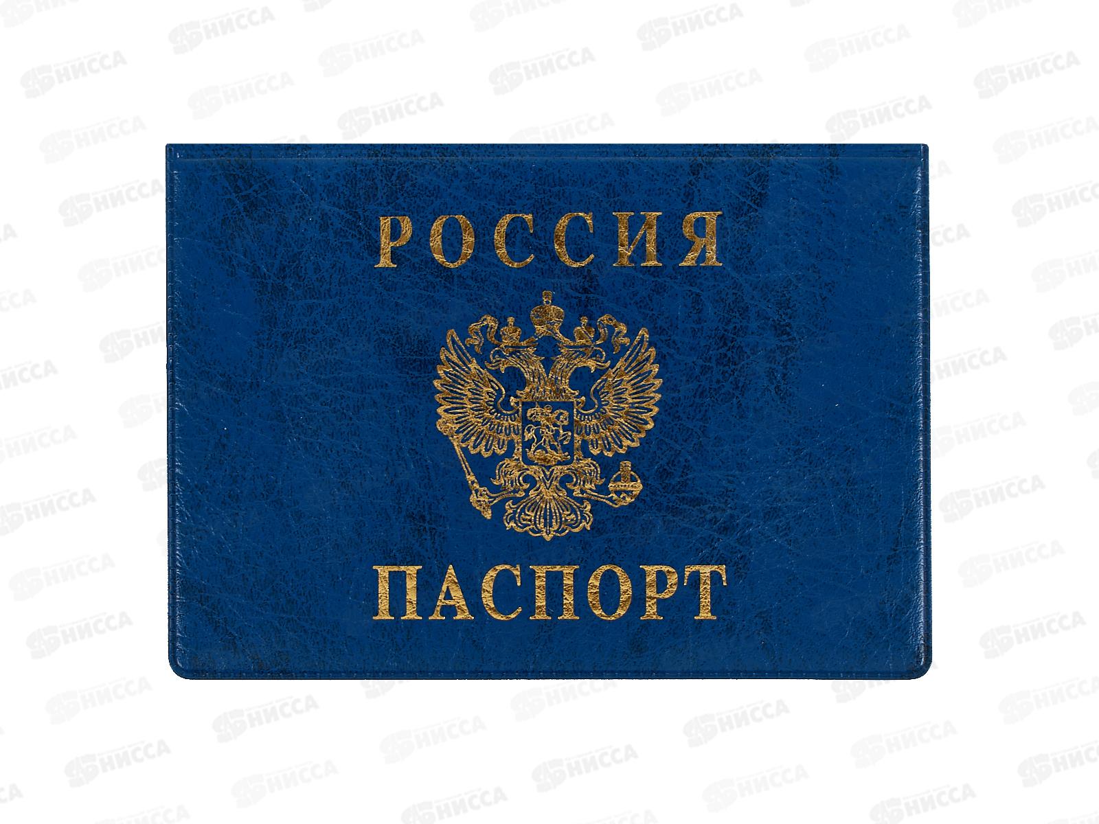 Обложка для паспорта ДПС 2203.Г-101 горизонтальная синяя, *36/288