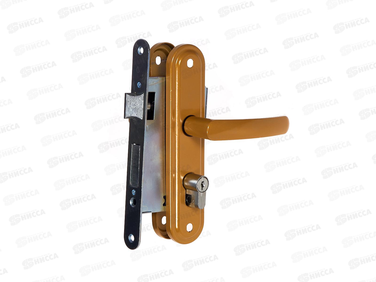 Замок врезной 3В7 02 цилиндровый 2 ключа золото. Омега