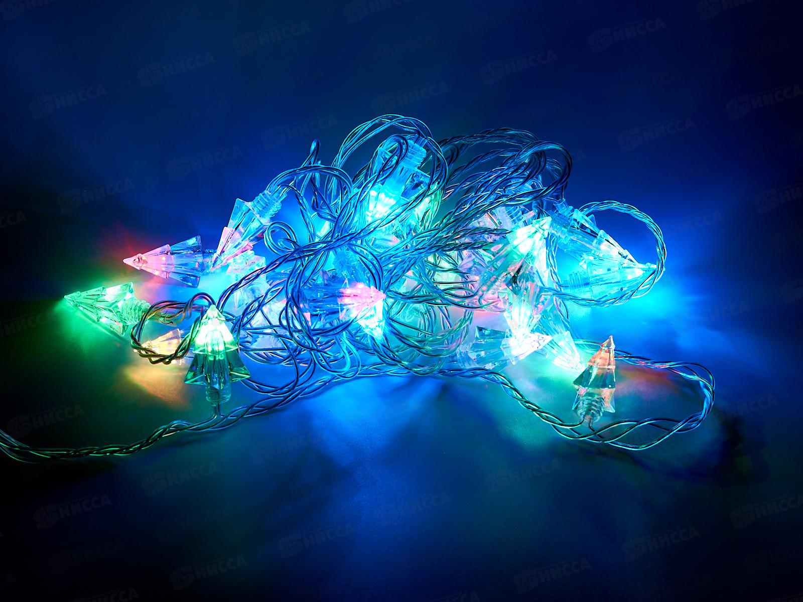 Гирлянда электрическая, новогодняя 4,5 м., 28 диодов, прозрач. провод, разноцв., 220В, 50Гц, AL-3720 *150