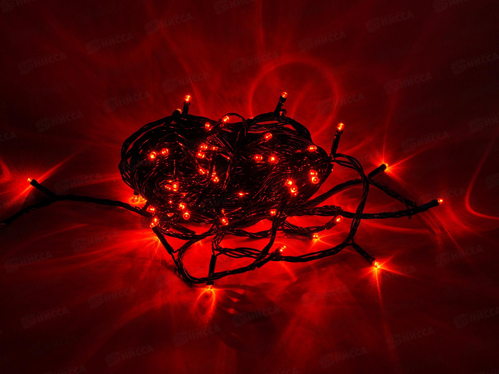 Гирлянда электрическая, новогодняя 9,3 м., 100 диодов, черный провод, цвет разноцветный 220В, 50Гц, AL-3724-1 *100