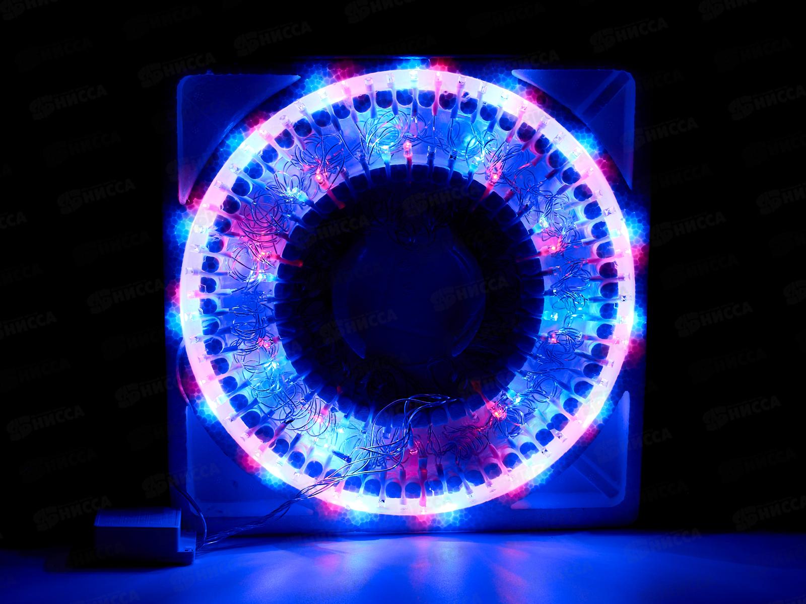 Гирлянда 7м электрическая, новогодняя 100 диодов, прозрачный провод, разноцв., 220В, 50Гц, AL-3742 *50