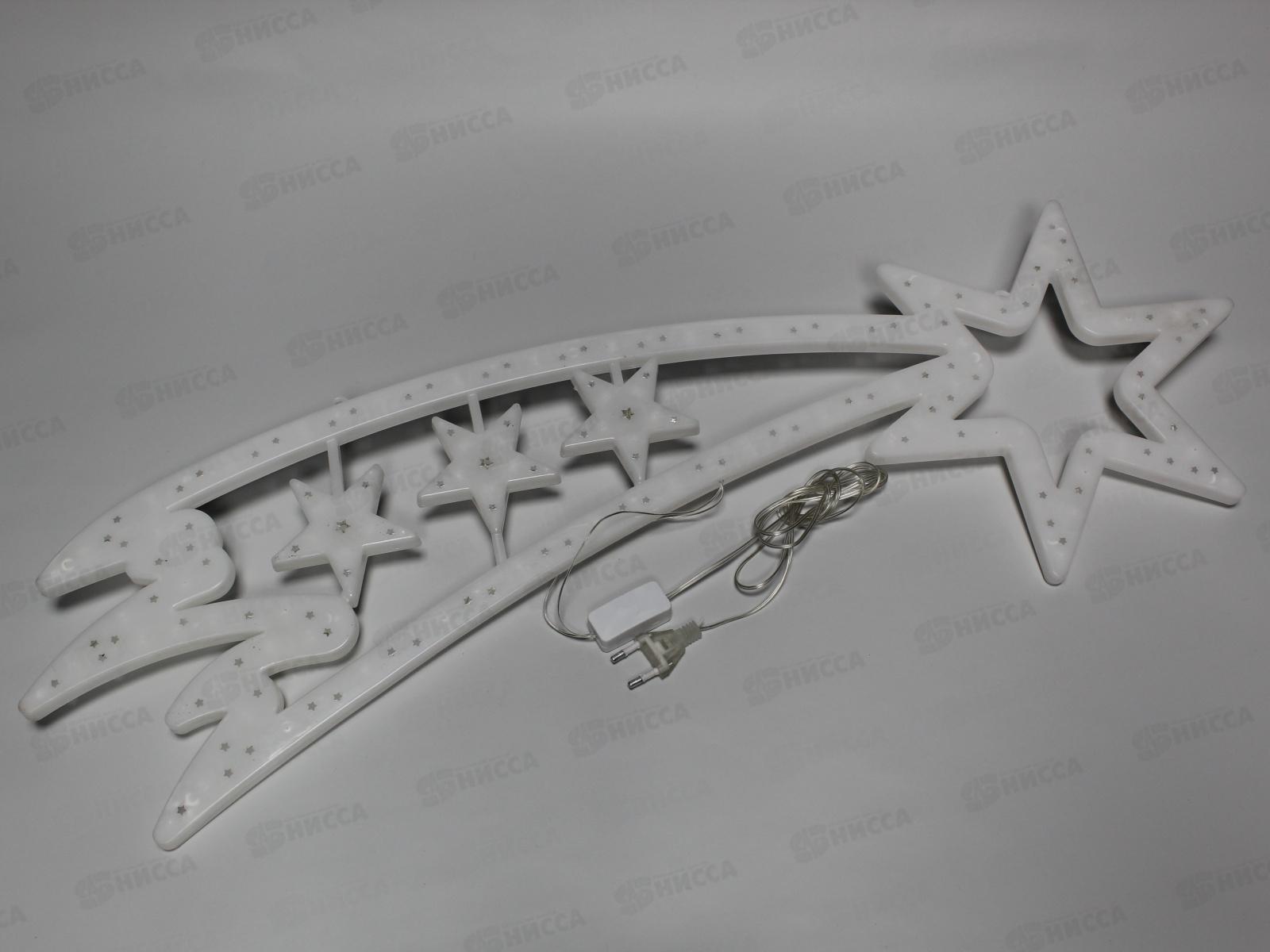 Гирлянда электрическая, новогодняя панно 1,5м., &quotКомета&quot, 60 диодов, белый провод, разноцв., 220В, 50Гц, AL-8006 *60