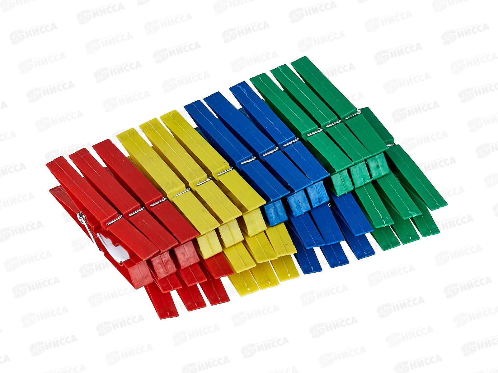 Прищепки из полимеров, набор 24шт 8.3х1 см., AL-102 *144