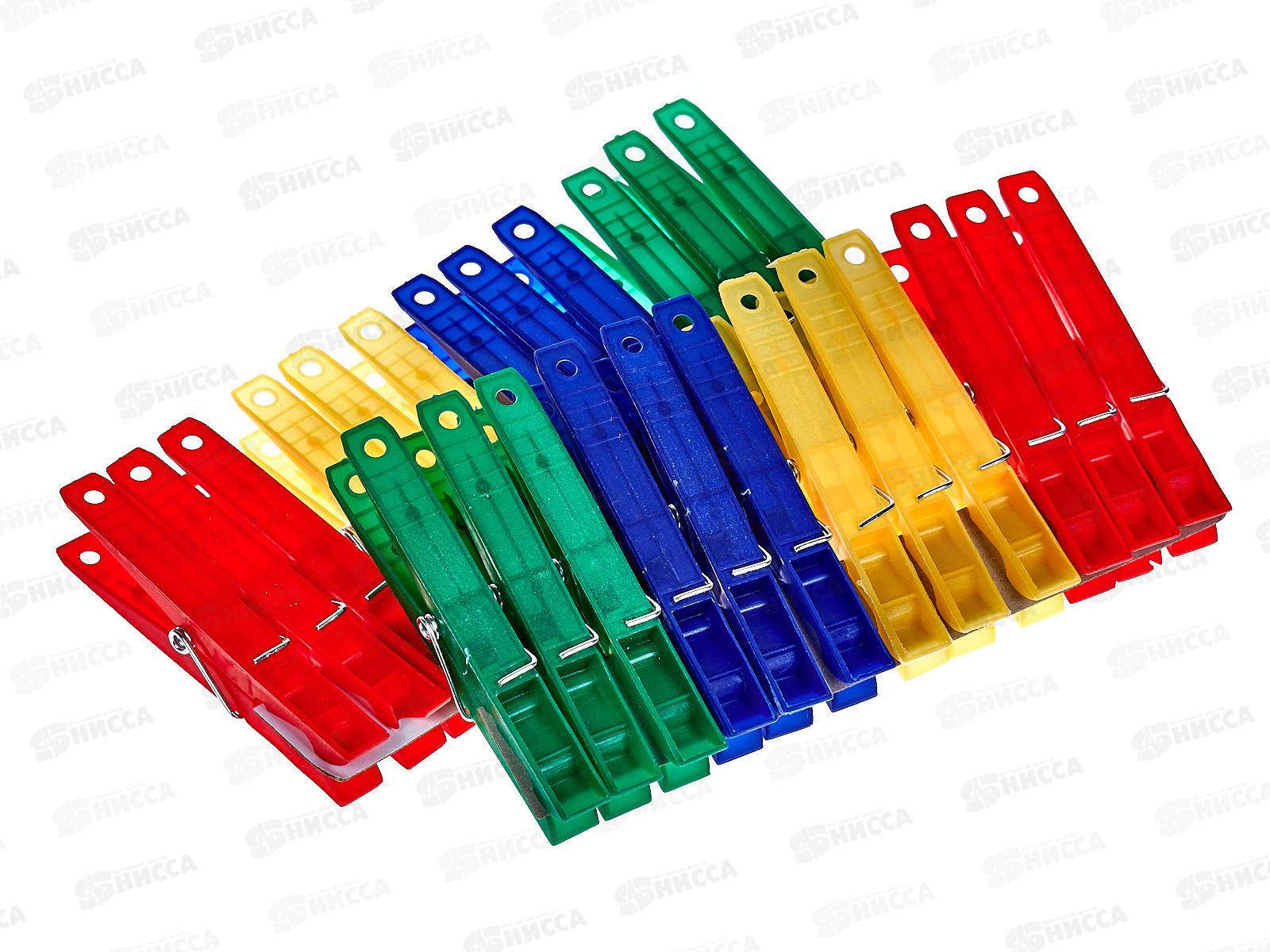 Прищепки из полимеров, набор 24шт 9х1 см., AL-111 *144