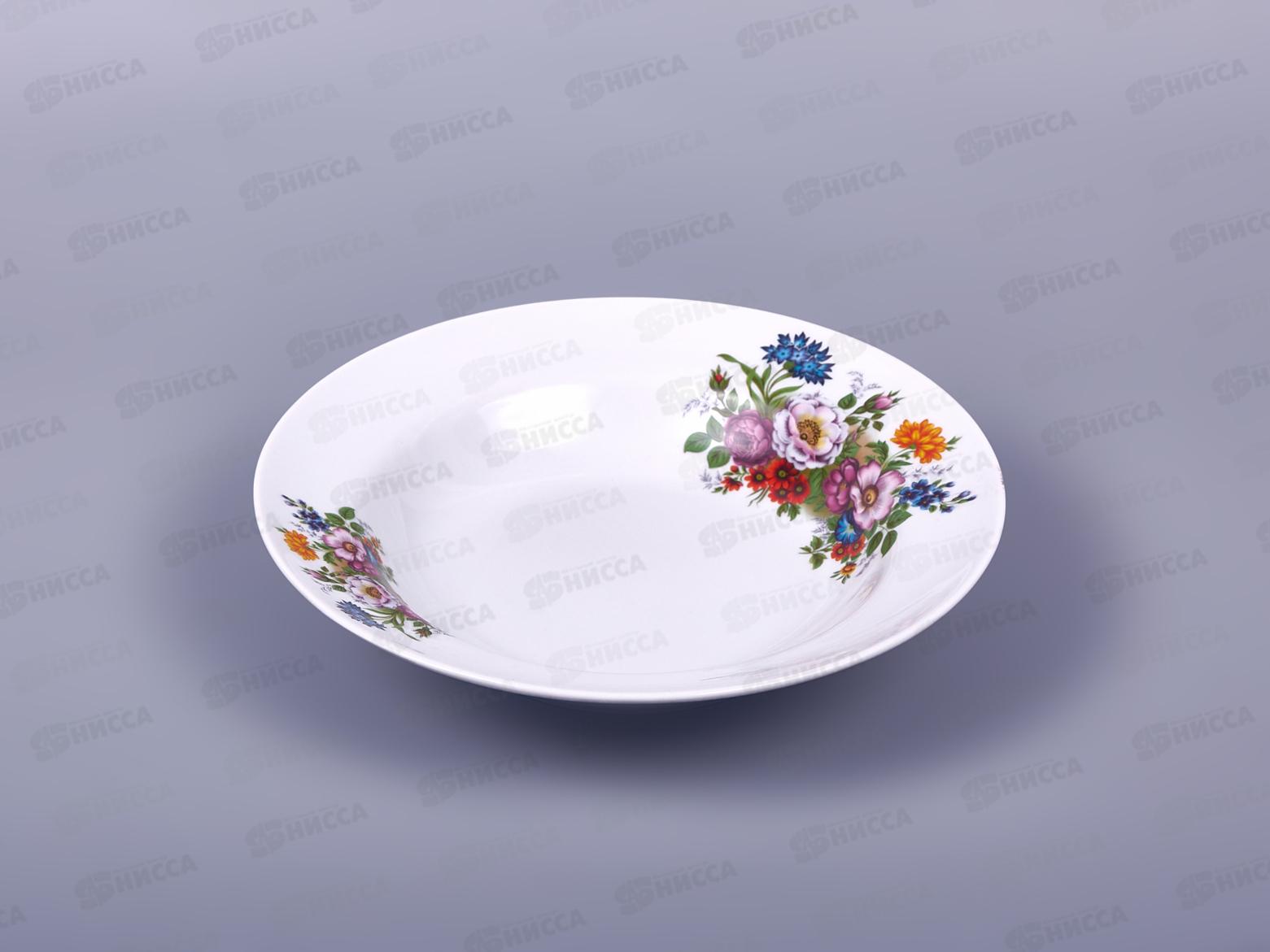 Тарелка глубокая 240мм фарфор Идиллия Букет цветов 4С0172 *12