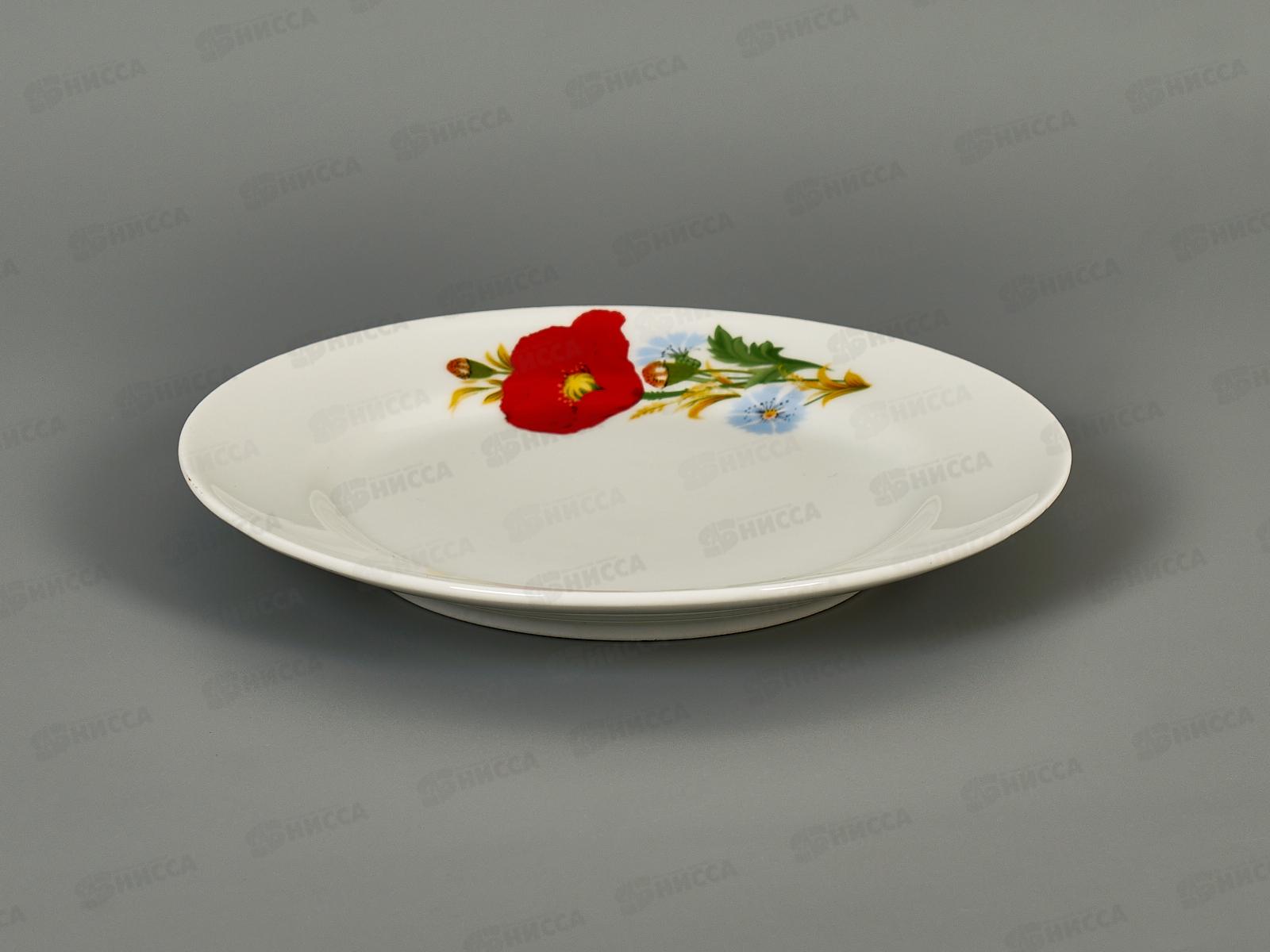 Тарелка мелкая 170мм фарфор Идиллия Маки красные 4С0328 *20