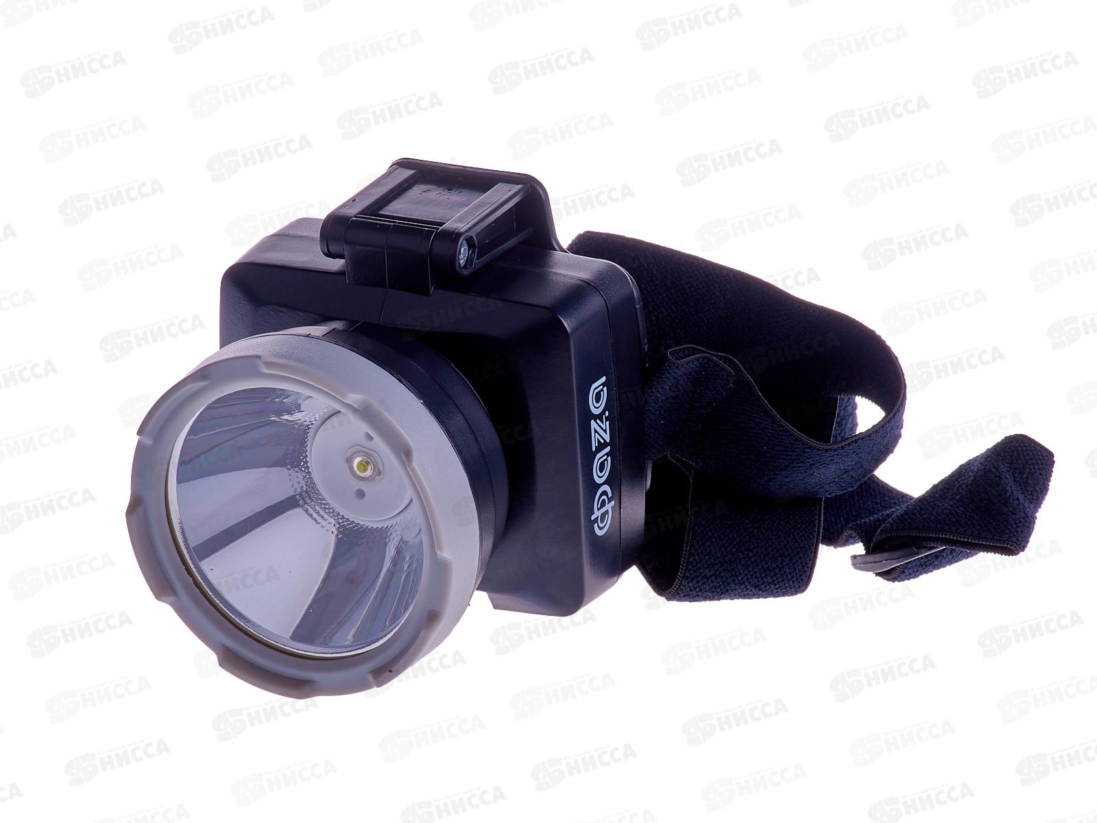 Фонарь ФАZA налобный, аккумуляторный, черный, FH7-L3W-bk *20