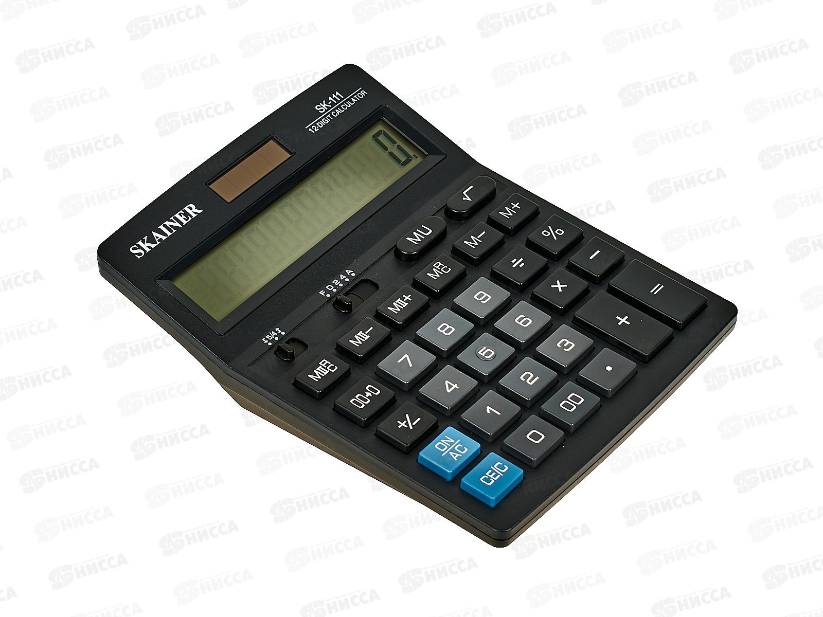 Калькулятор SKAINER SK-111 12 разрядный , настольный , черный *10/40