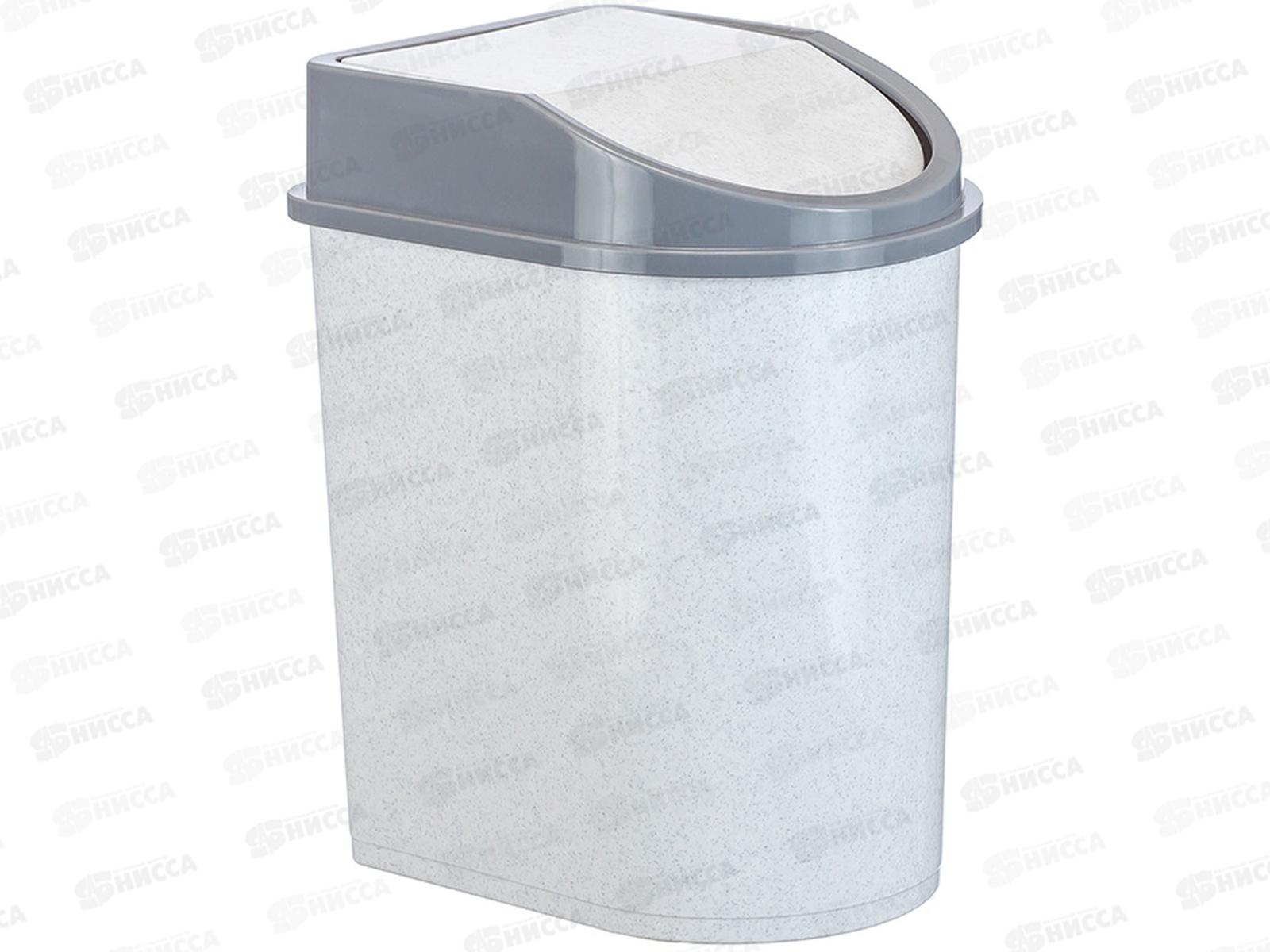 Контейнер для мусора 8,0л мрамор М2481 *12