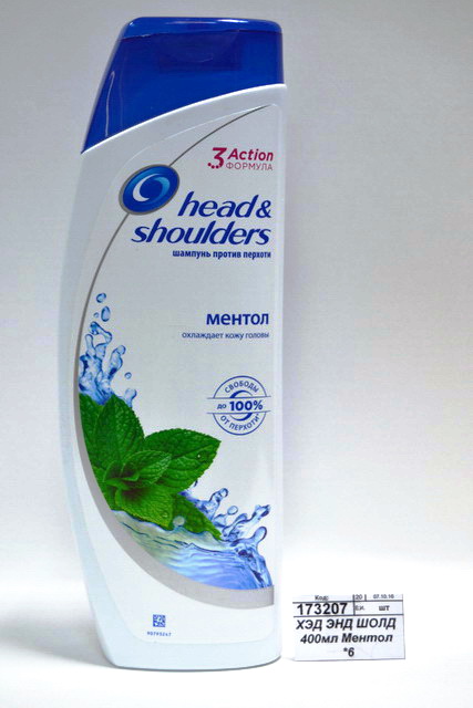 ХЭД ЭНД ШОЛД шампунь 400мл Ментол *6