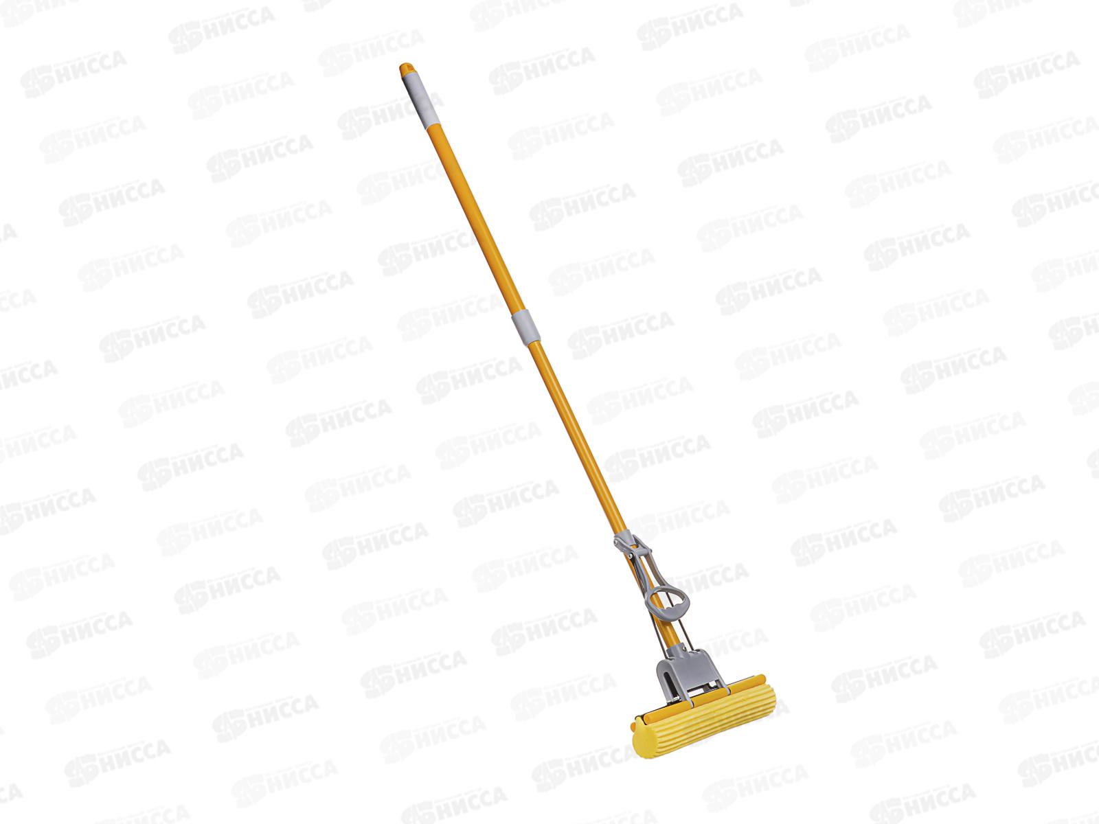 Швабра VETTA с насадкой ПВА, телескопический черенок 120см 1 рядный ролик, 444-306  г