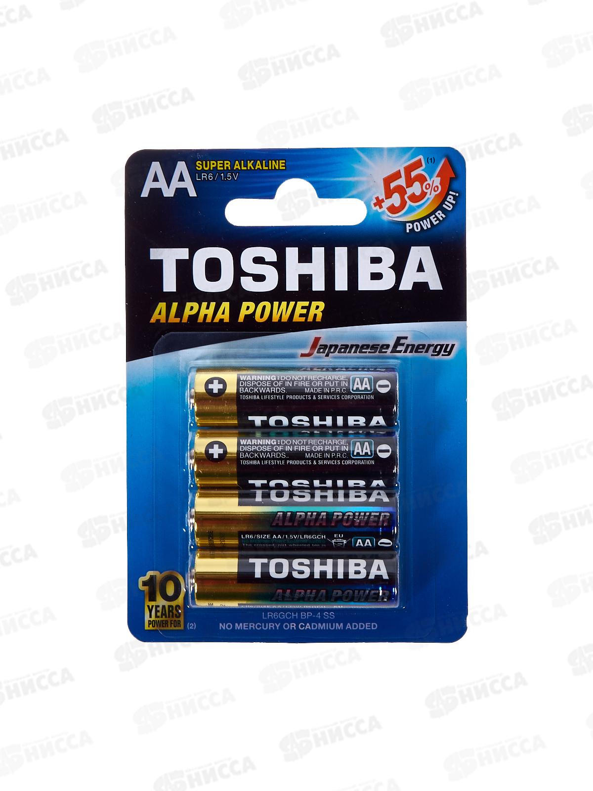 Батарейки ТОШИБА LR6 Alpha Power, BP4 *4/48/192