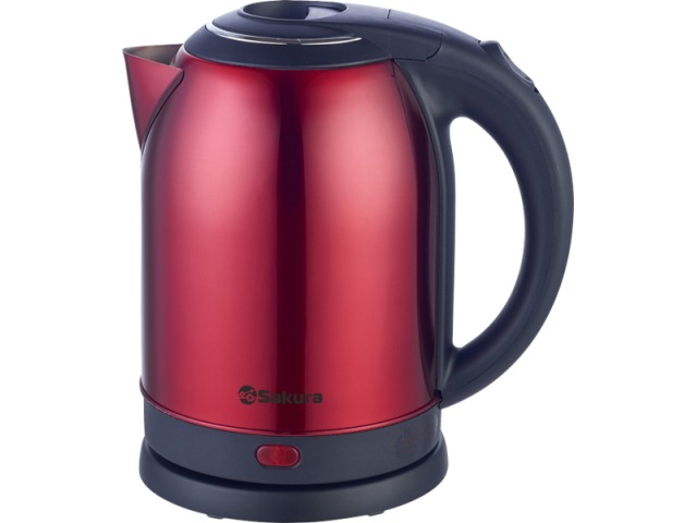 Чайник электрический SA-2121BR (2,0) красно-металлический+черный диск