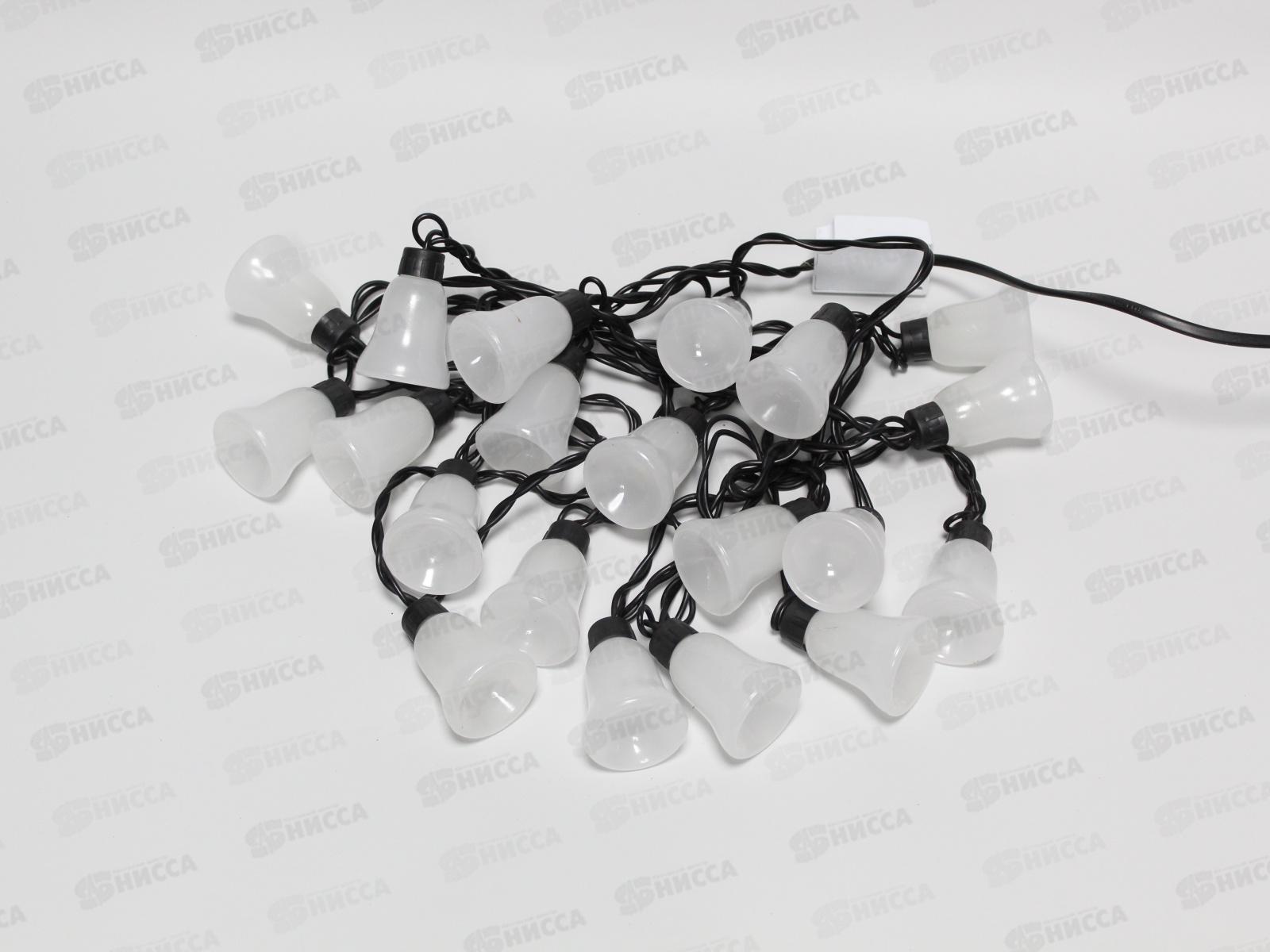 Гирлянда 5м &quotКолокольчики&quot LED20 черная нить, стекло AL-3728 *20