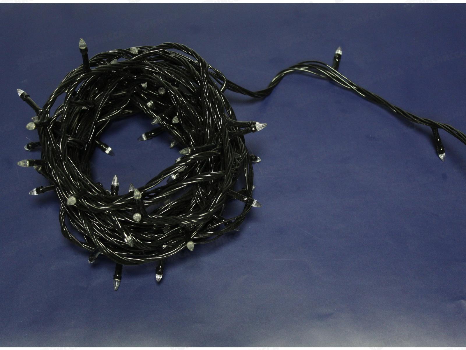 Гирлянда электрическая, новогодняя 9,3 м., 100 диодов, черный провод, синий цв., 220В, 50Гц, AL-3725 *100