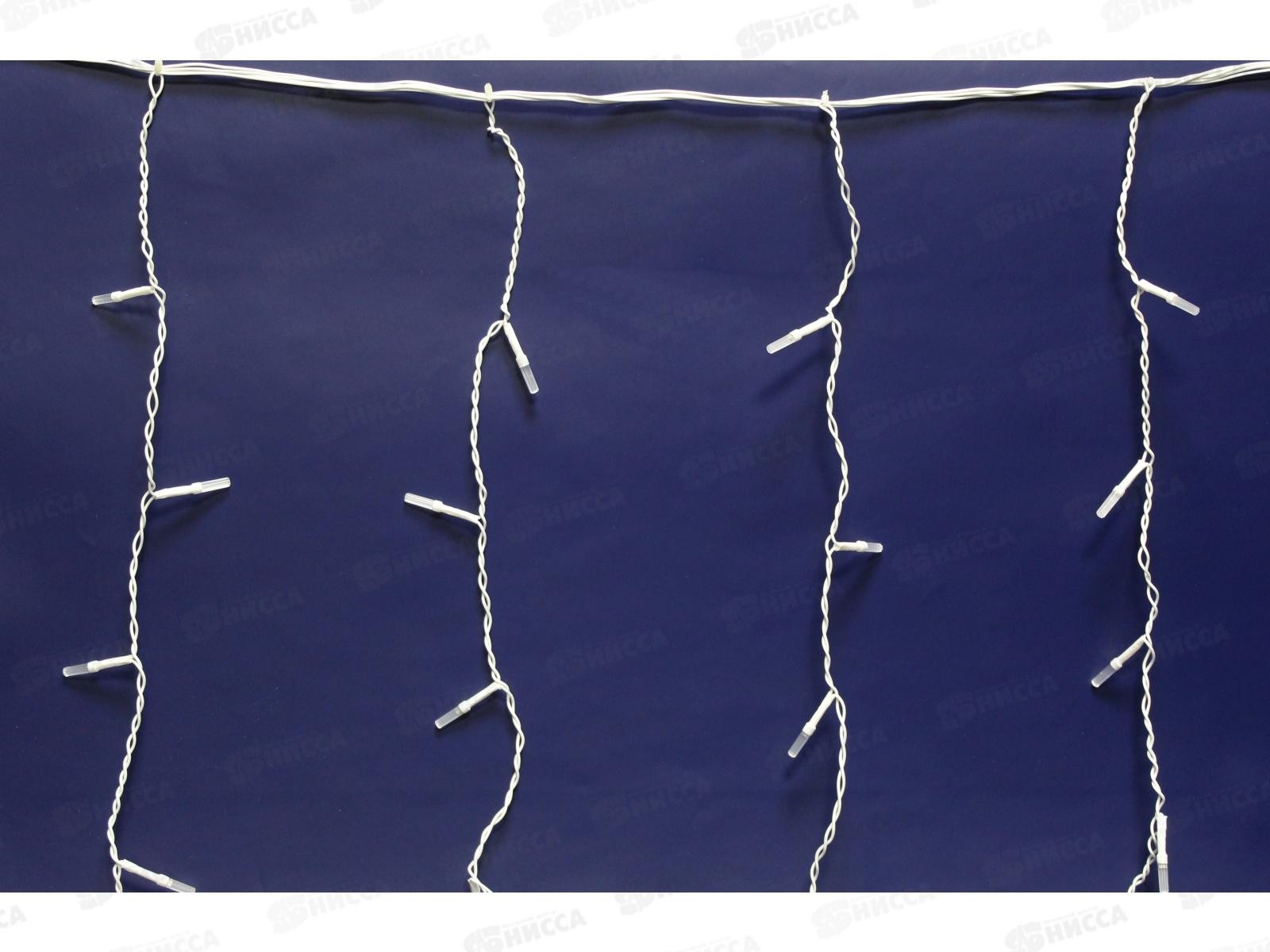 Гирлянда электрическая, новогодняя 2,5 м. х 0.3 м., 100 диодов, белый провод, разноцв., 220В, 50Гц, AL-3713 *100