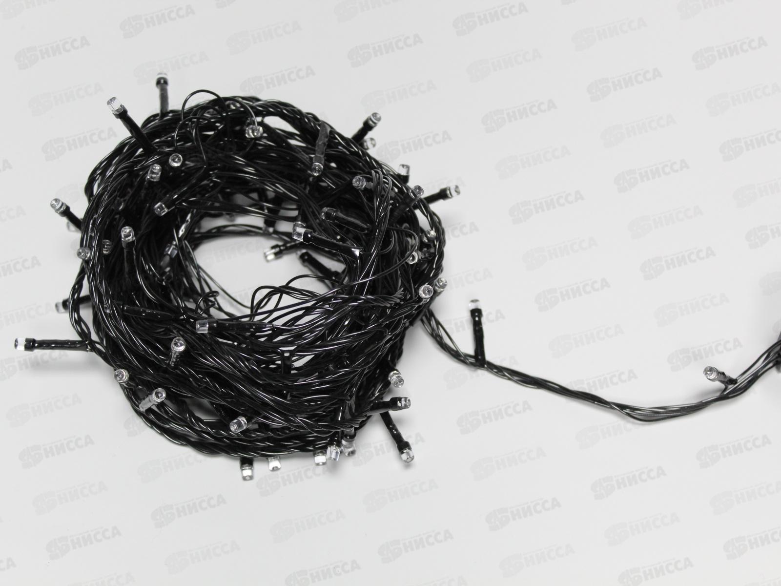 Гирлянда электрическая, новогодняя 9,3 м., 100 диодов, черный провод, синий цв., 220В, 50Гц, AL-3724 *100