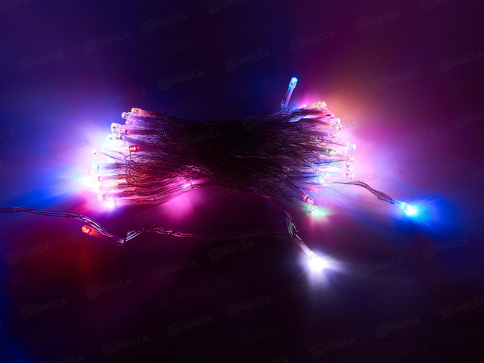 Гирлянда 8м на батарейках LED80,прозрачная нить,Мульти, тип питания от батареек AL-3740 *100