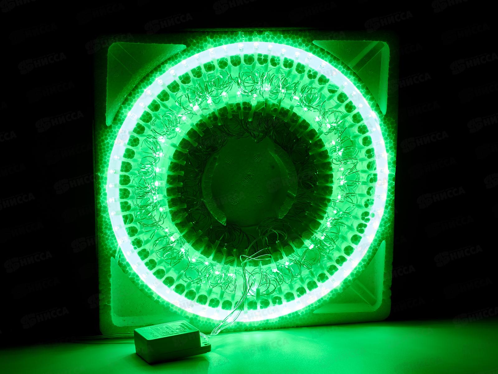 Гирлянда 7м  электрическая, новогодняя  100 диодов, прозрачный провод, зеленый цв., 220В, 50Гц, AL-3743 *50