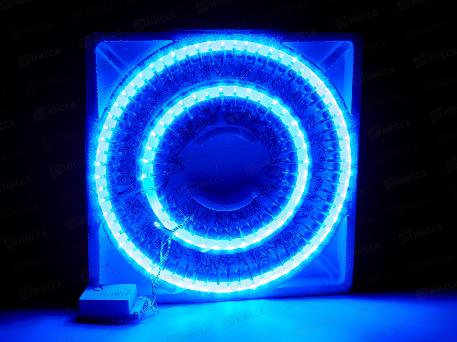 Гирлянда 7м Свечка Silikon LED100-220v,прозрачная нить, синий цвет. AL-3745 *50