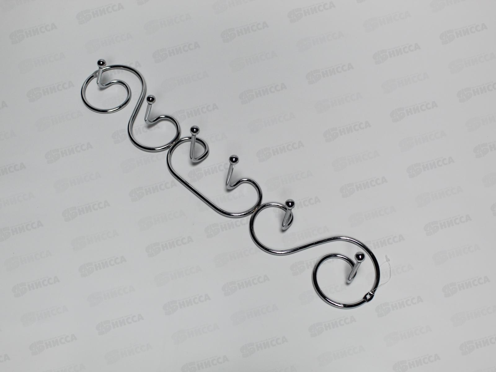 Вешалка для одежды Фигурная 6 крючков F6 хром (025928) Ж