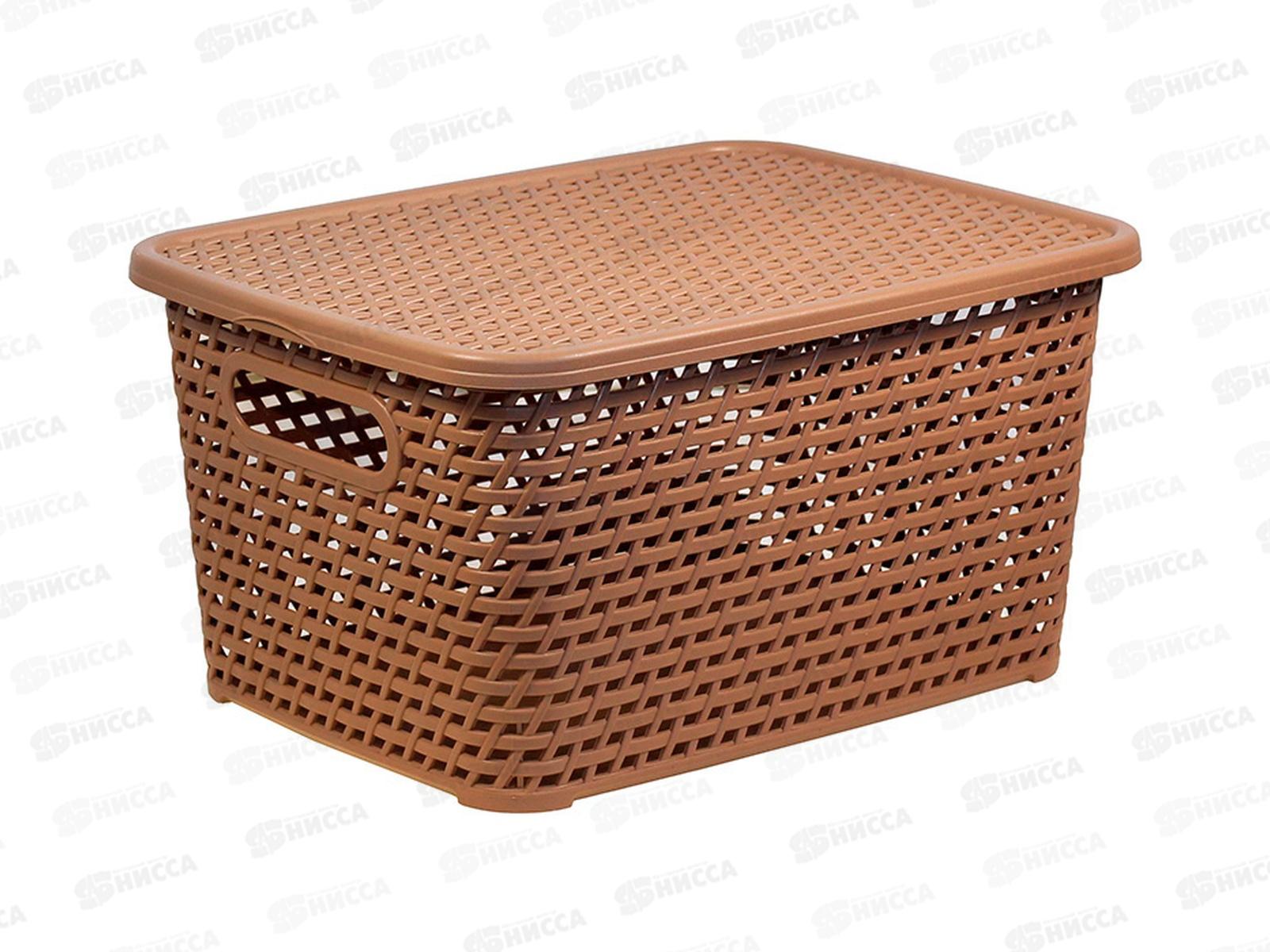 Ящик РОТАНГ с крышкой 370*280*190 бежевый ротанг М2375 *6
