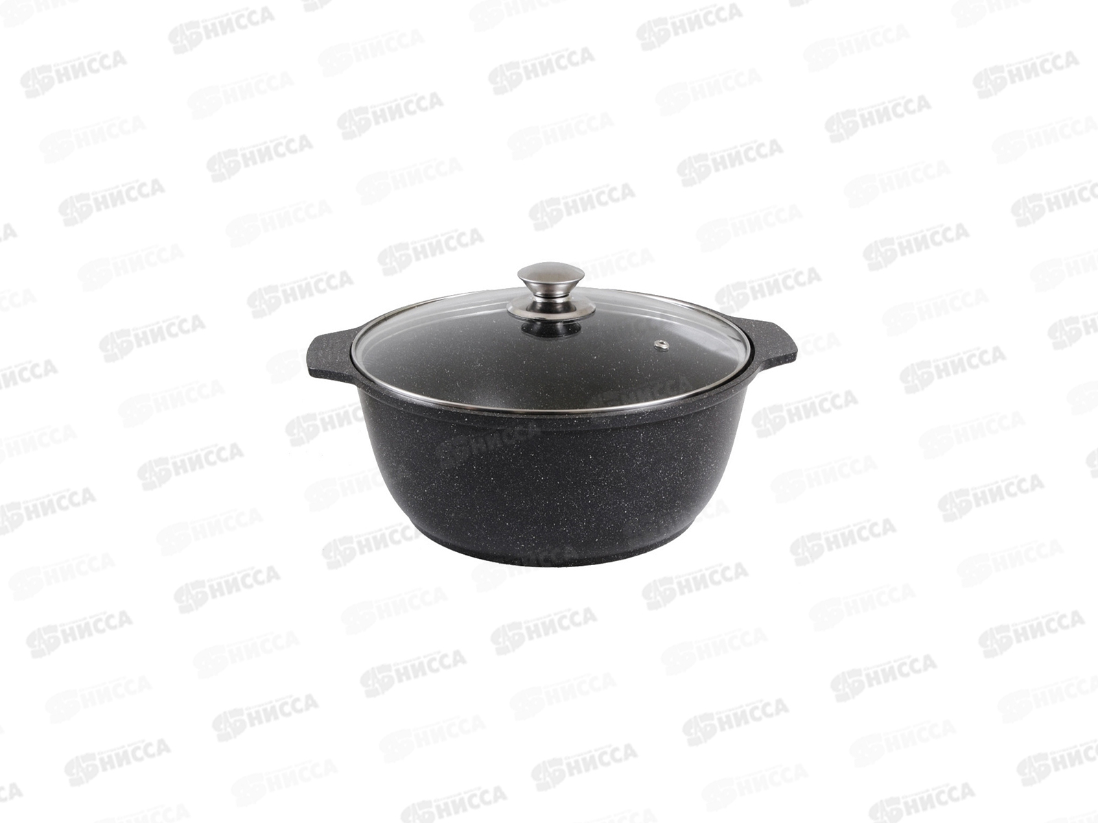 Кастрюля-жаровня 4л Антипригарное Покрытие (темный мрамор) стеклянная крышка жмт42а *4