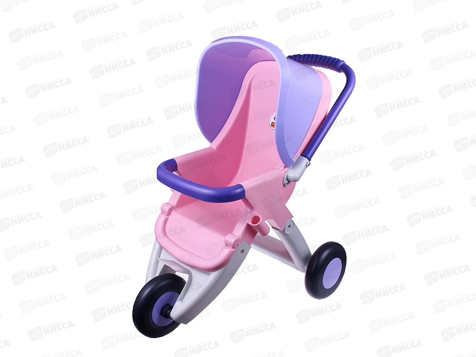 Коляска кукольная. прогулочная 3-х колёсная 48127 в пак. *3