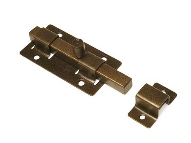 Задвижка дверная ЗД-06 полимер бронза *20