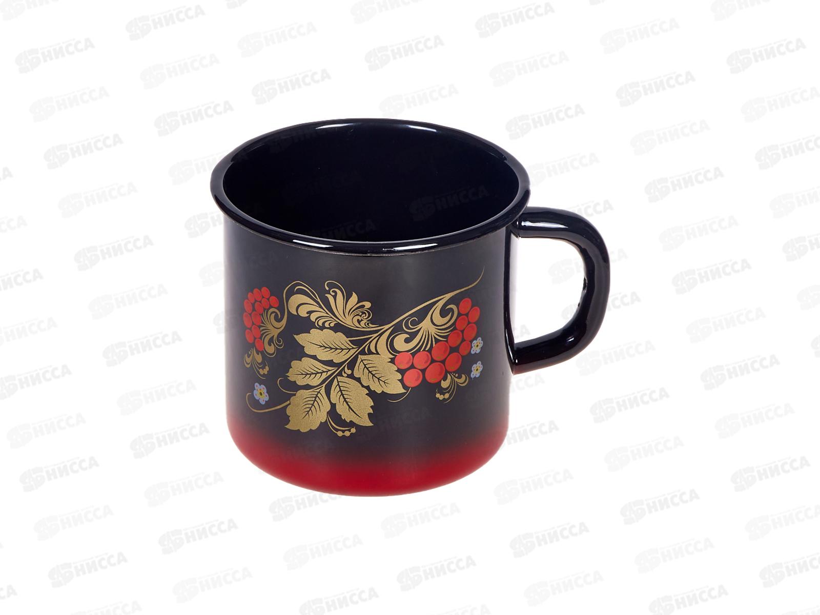 Кружка 1,0л декорированная красно-черная С0107.8 *18