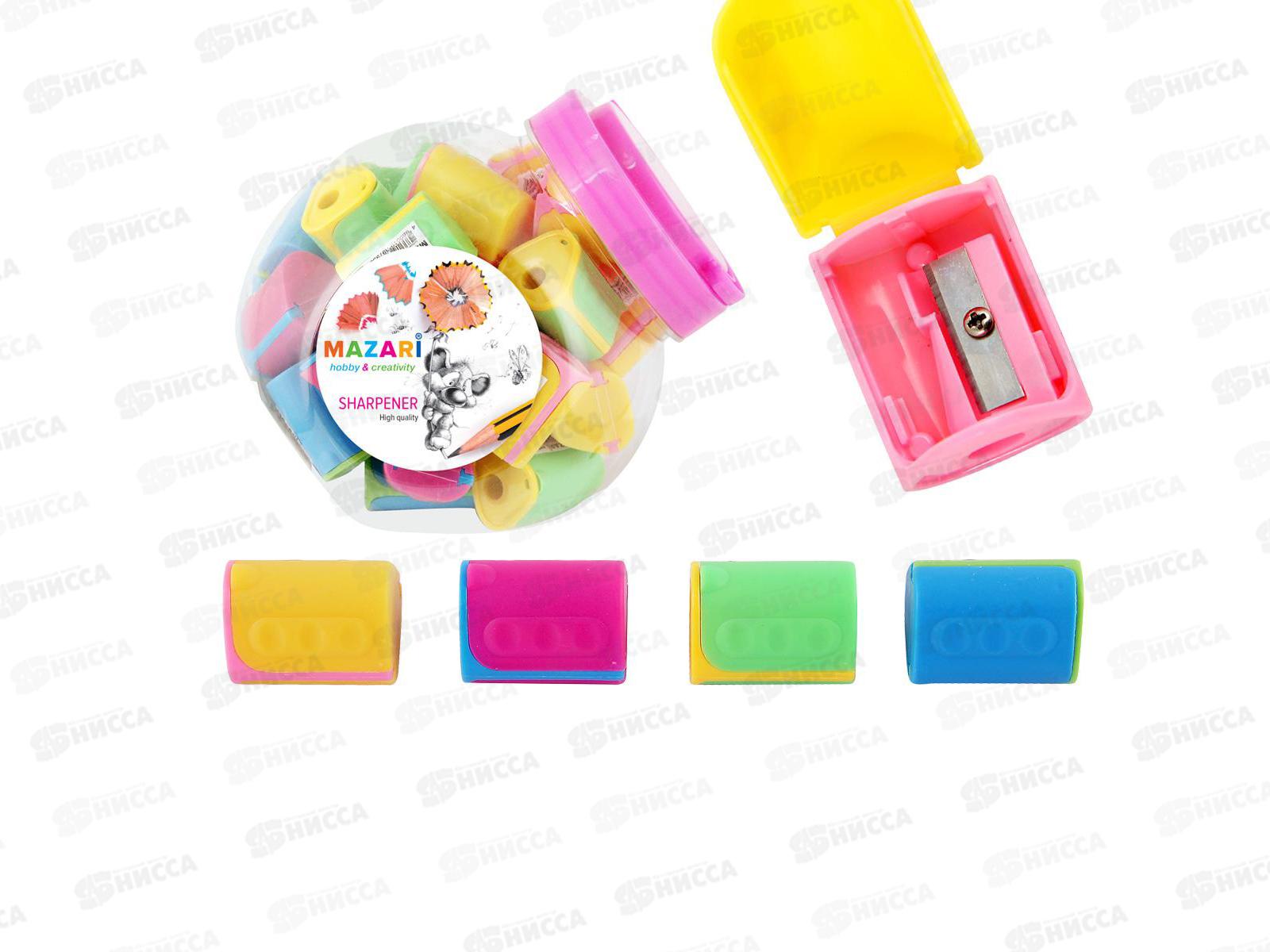 Точилка MAZARI Breath, с контейнером, ассортимент, M-6653 *35/350/700