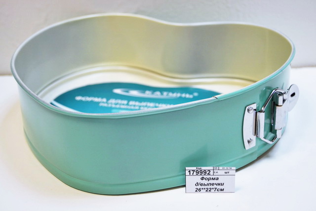 Форма для выпечки 26**22*7см СЕРДЦЕ разъемная  КТ-ФВ-С26Б керамика Бирюз