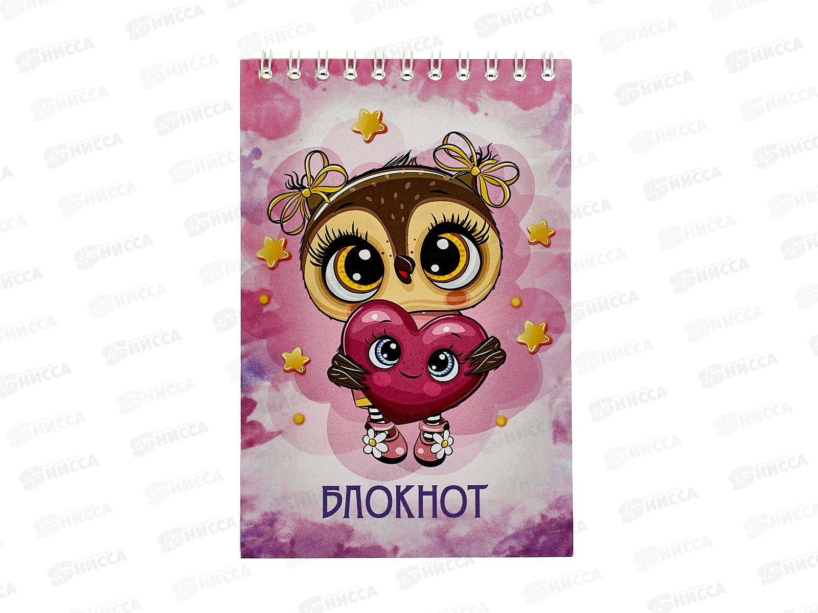 Блокнот 48листов ПГС Совушки, 100*150,на гребне. *12