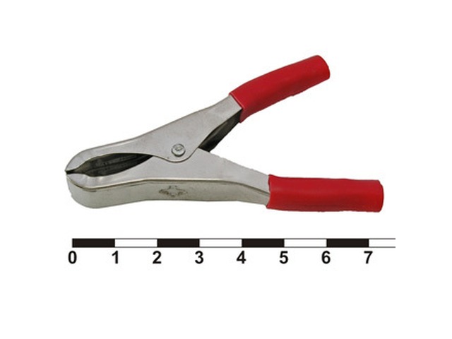 Зажим крокодил TDM ЗК 15А 75мм красный (10шт), 0011