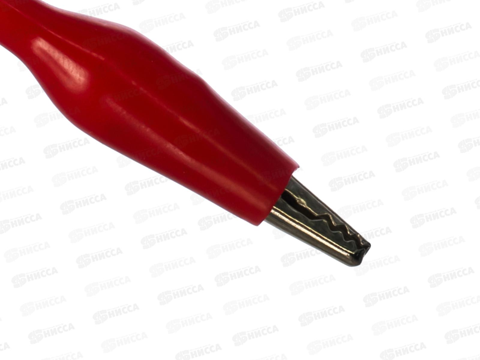 Зажим крокодил TDM ЗКИ 3А 40мм в изоляции, красный (10шт), 0001