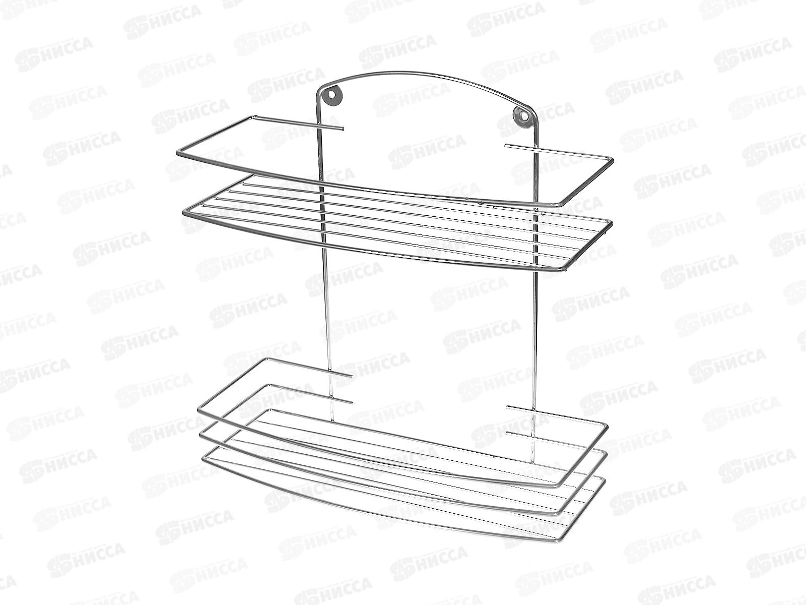 Полка настенная 2-х ярусная хром АЛТ 46С 90258*4
