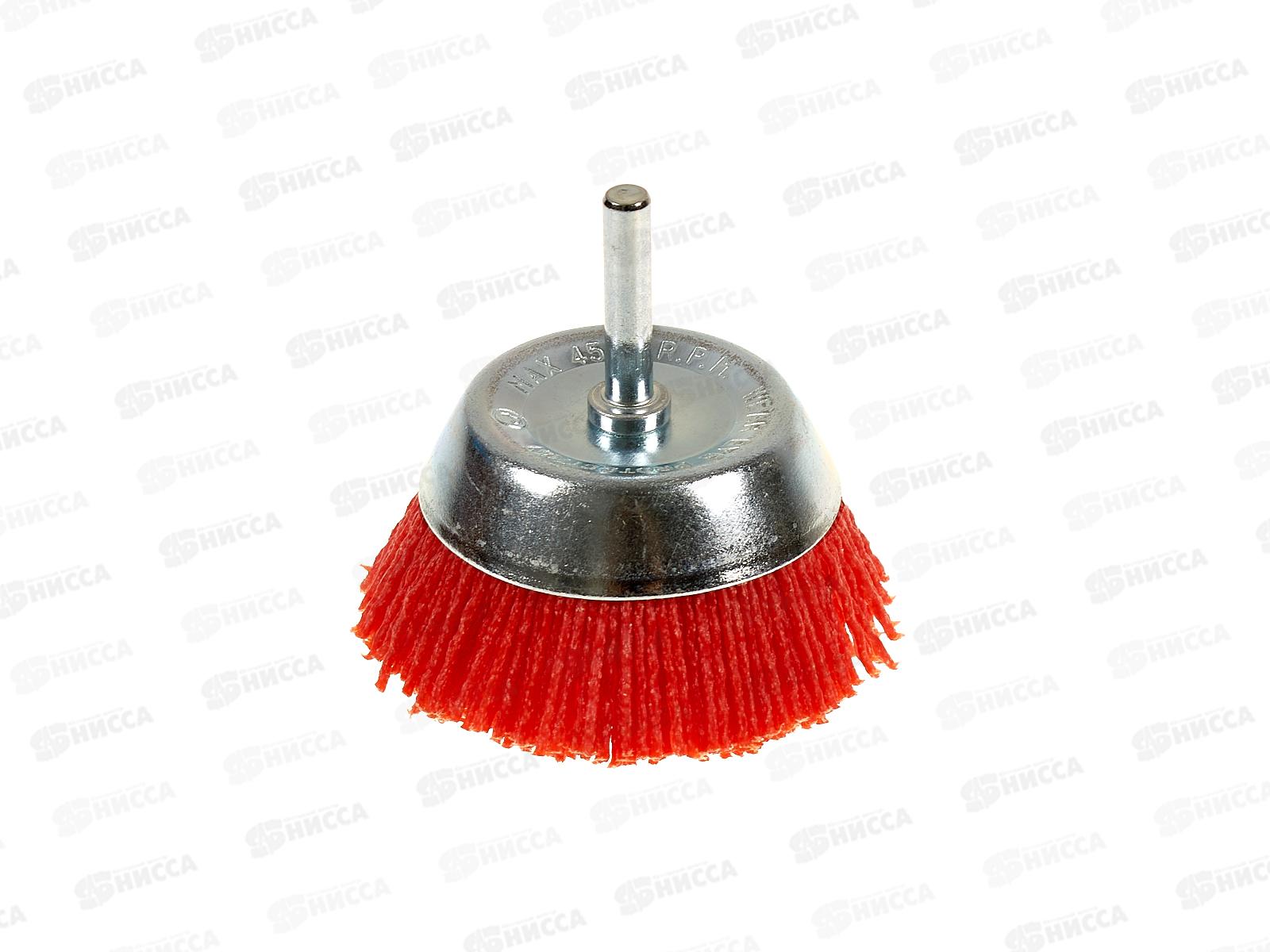 Щетка-крацовка 75 чашечная, полимерная проволка для дрели 2302071