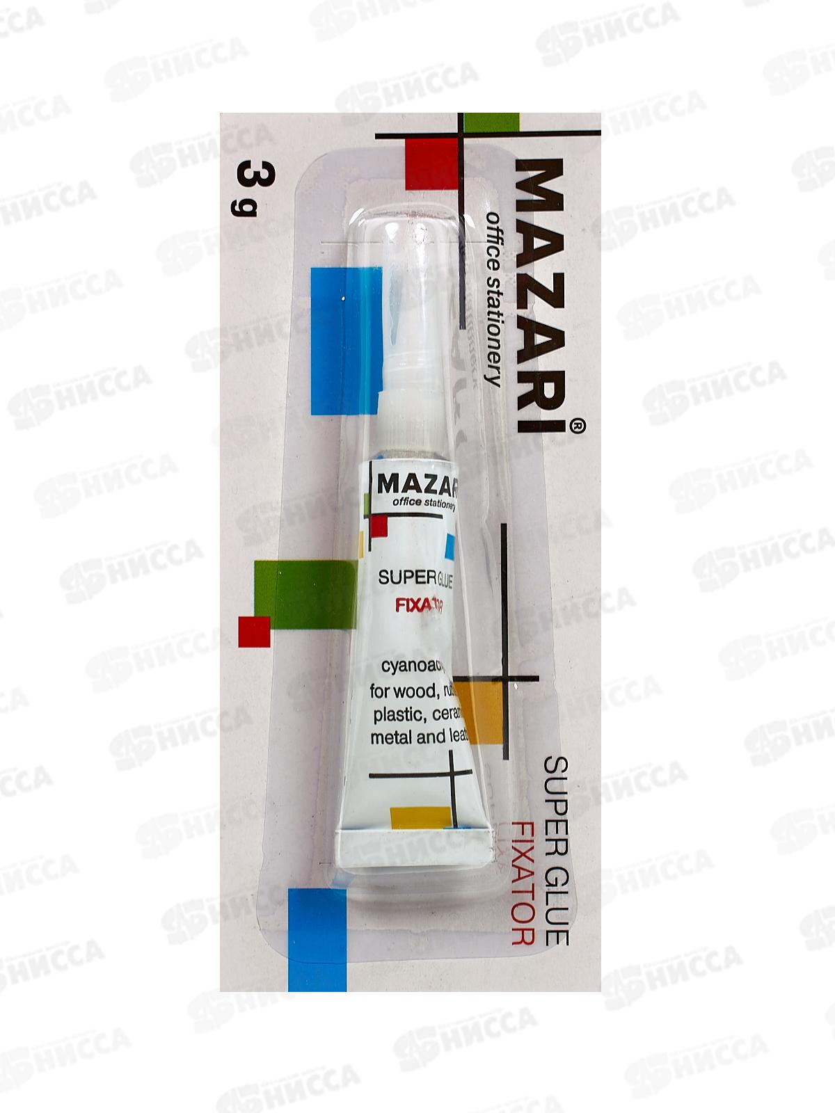 Клей супер  MAZARI Fixator 3 грамма , на циакриловой основе,  М-5678 *4/288