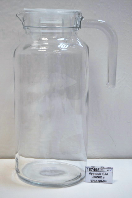 Кувшин 1,3л BASIC с прозрачной крышкой 43964 SL *6