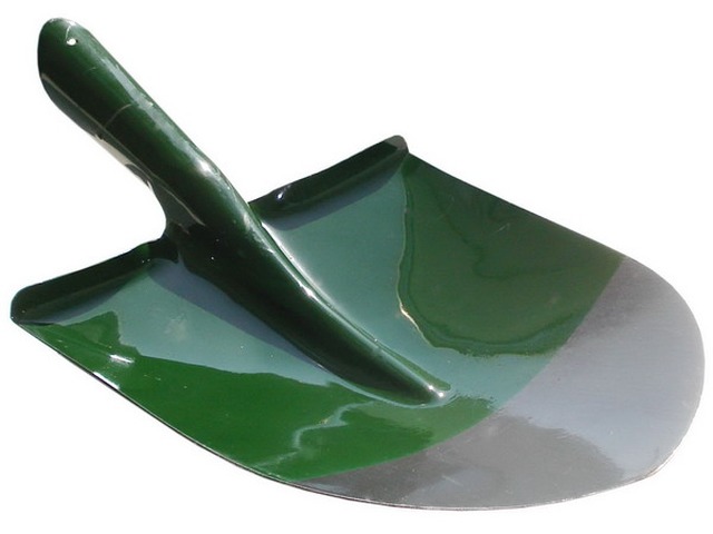 Лопата штыковая (рельсовая сталь) зеленая без черенка   (БРОНЯ) *12