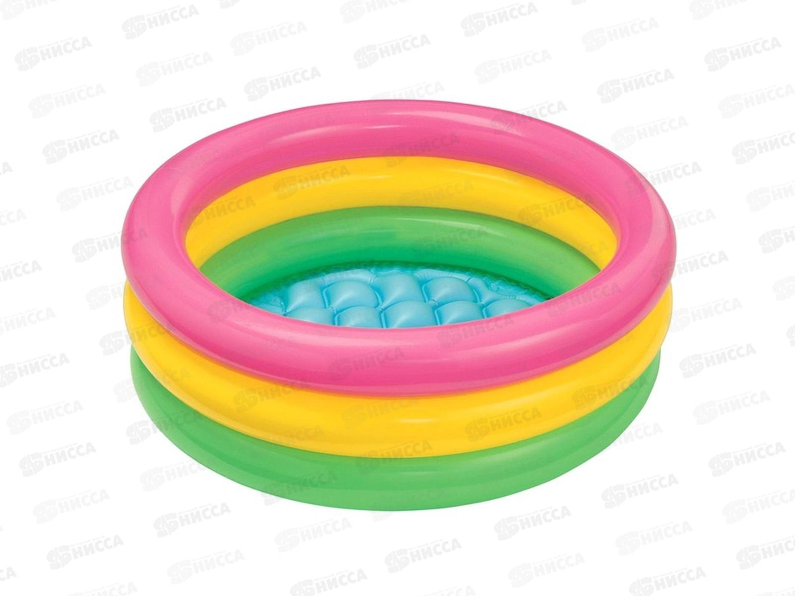 Бассейн 57107 (61*22см) Радуга, надувное дно  INTEX  *12