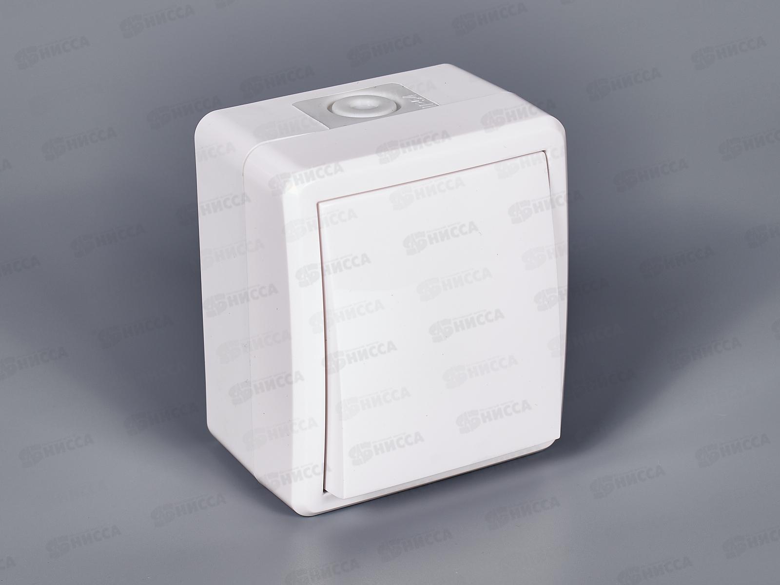 Выключатель  Эра открытой установки ,IP54,10АХ-250В с подсветкой, белый, 11-1402-01 *1