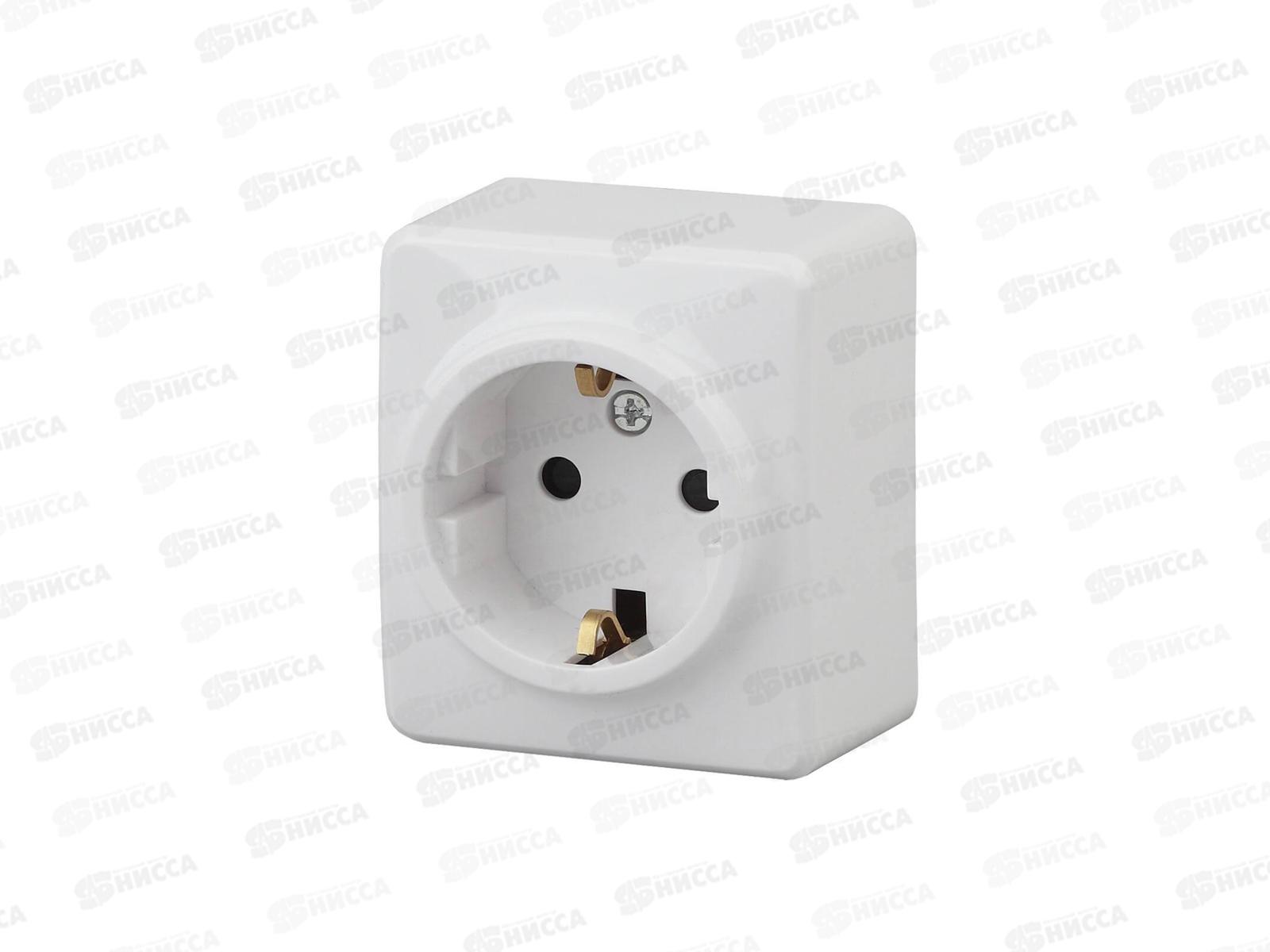 Розетка  Эра открытой установки, 2P+Е Schuko,16АХ-250В белый, 11-2203-01 *16