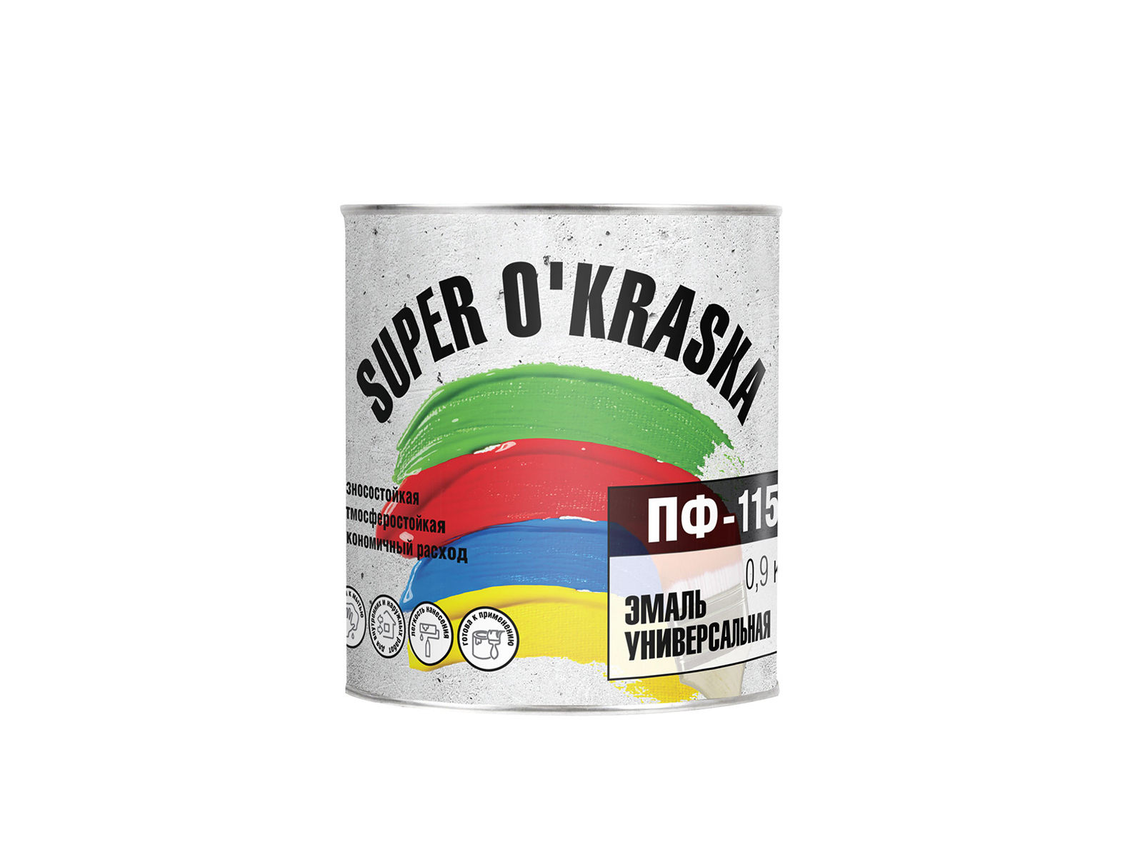 ЭМАЛЬ ЛАКРА ПФ-115 super okraska Белая глянцевая 0,9кг Л      *14/490