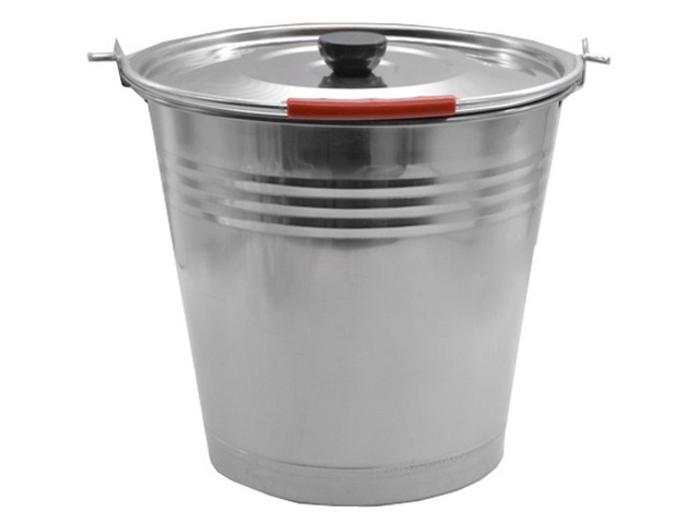 Ведро 10,0л с крышкой нержавеющее  AST-002-ВД10
