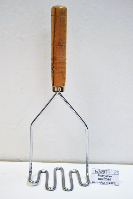 Толкушка BDE204A металлическая+дерево (44923)  Ж